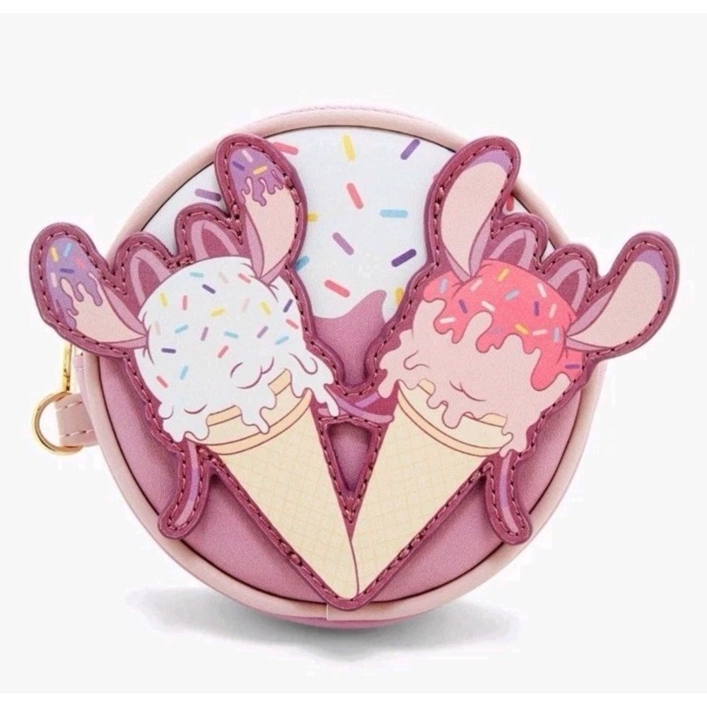 NWT Loungefly Disney Lilo & Stitch Angel Ice Cream Cone‎ Coin Purse Wristlet